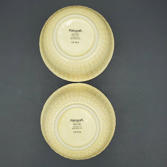 Pfaltzgraff Silk Rose Soup Cereal Bowls Textured Floral Cream Bowls - Picture 7 of 7